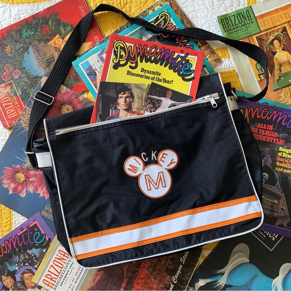 Vintage Mickey Unlimited black messenger bag